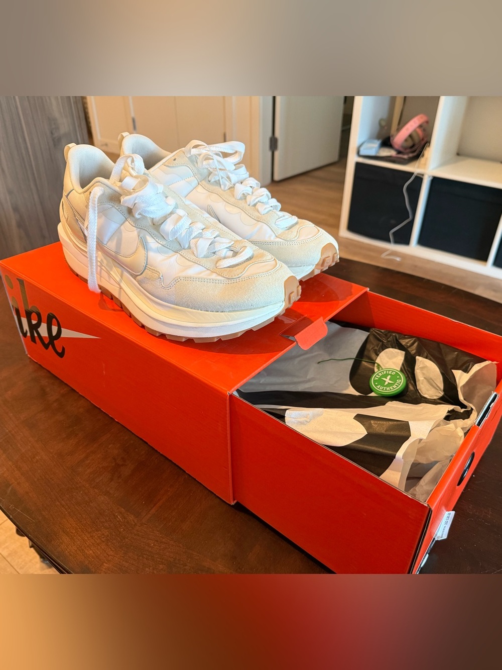 Nike x Sacai Vaporwaffle Sail and Gum